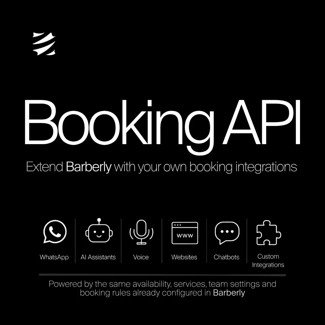Barberly Booking API voor WhatsApp, AI-assistenten, spraak, websites, chatbots en eigen integraties